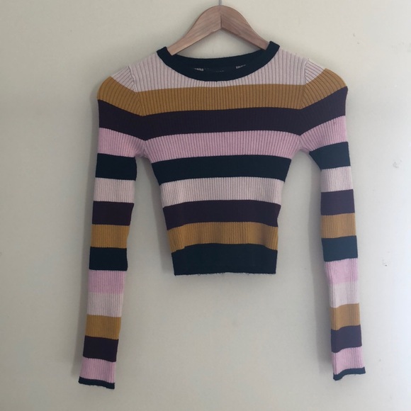 Striped sweater crop top - Picture 2 of 3